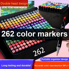 168/120/262/80 Color Double-ended Art Markers, Bright Colors, Smooth Blending, Very Suitable for Sketching, Illustration, Comics, Painting And Design Creation, Suitable for Professional Art Purposes And Art Projects, Art Tools, High-quality Markers