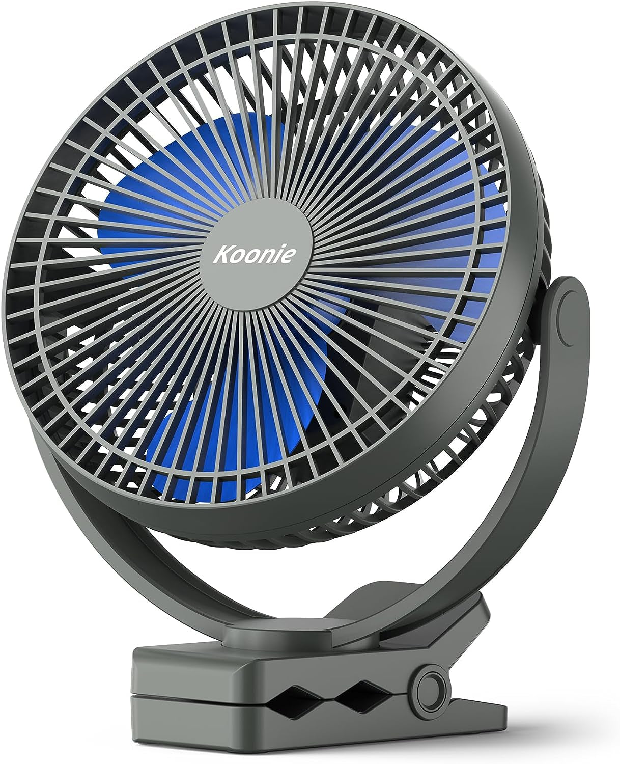 Koonie 10000Mah Clip on Fan, 8 Inch Portable Fans, Rechargeable USB Fan, 360° Rotate & 4 Speeds, Strong Airflow, Sturdy Clamp for Office Desk Golf Car Outdoor Travel Camping Tent Gym Treadmill