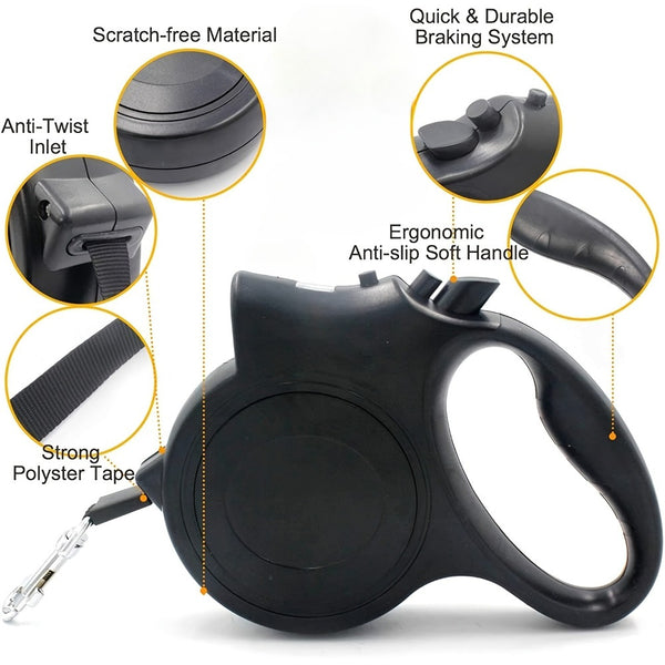 Retractable Dog Leash Automatic ExtendablePet Lead, Durable Nylon Walking Leash ForSmall Medium Large Dogs, 4 Colors Available, Or Random Color.
