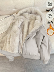 Autumn and Winter Women's Furry Jacket Coat