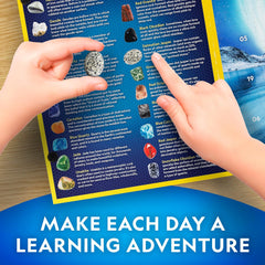 NATIONAL GEOGRAPHIC 2025 Gemstone Advent Calendar - Christmas Countdown Calendar for Kids with 24 Gems, Rock Collection, Mini Gem Dig Kit (English-Only Version)