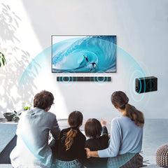 SoundBar with Subwoofer, Sound Bar for Smart TV, Wireless 5.0 Soundbars, Deep Bass, TV Audio System with ARC/Opt/AUX for Enhanced Home Theater Sound Speaker with Infrared Remote Control