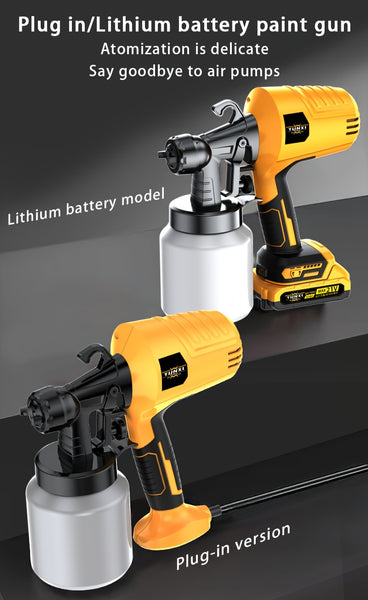 High Pressure and Low Flow HVLP Spray Gun, Suitable for Indoor and Outdoor Walls, Wood, Fences, Decks, Furniture - Including Adjustable Spray Mode and Ergonomic Design, Simple, Portable and Wireless, Suitable for Family Christmas Gifts.
