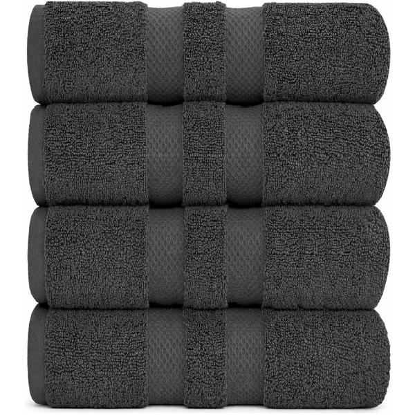 Pack of 4 Jumbo Bath Sheets Set 100% Egyptian Cotton (80x140 CM) Quick Dry 500GSM Highly Absorbent Soft Feel Bath Sheets XL Bathroom Towel Perfect for Daily Use