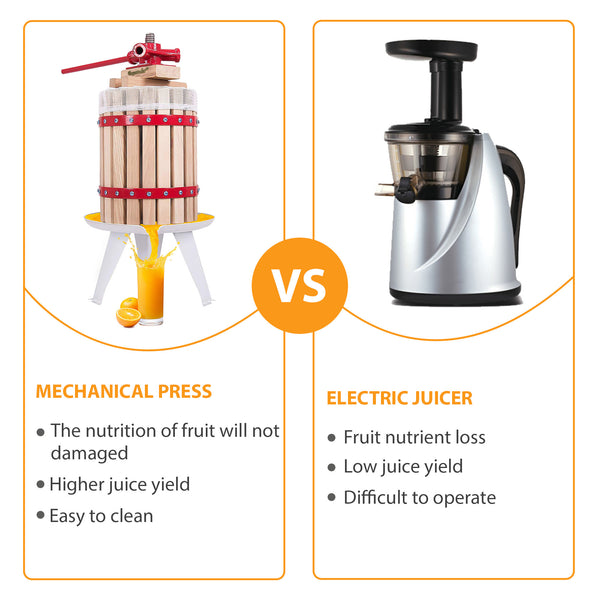 Fruit Press with Straining Bag & Steel Legs - Cider Making Kit - Manual Juice Maker for Apple Press, Grapes, Berries, Cider Press and Wine Juice Press