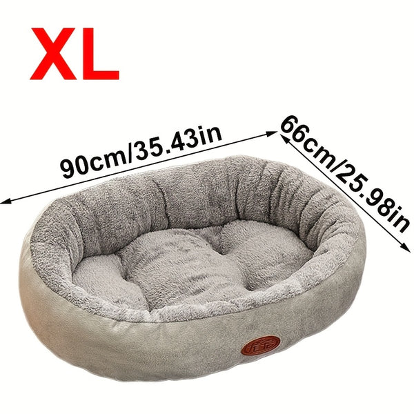 Luxury Soft Washable Pet Bed - Plush Warm Dog & Cat Cushion with Rounded Edges, Cozy Modern Bed for Small to Large Pets, Durable Easy-Clean Fabric, S/M/L/XL Sizes, Indoor/Outdoor Use, No Assembly Required, Ideal for Puppies & Kittens, Puppy Bed