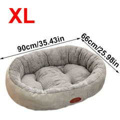 Luxury Soft Washable Pet Bed - Plush Warm Dog & Cat Cushion with Rounded Edges, Cozy Modern Bed for Small to Large Pets, Durable Easy-Clean Fabric, S/M/L/XL Sizes, Indoor/Outdoor Use, No Assembly Required, Ideal for Puppies & Kittens, Puppy Bed