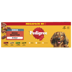 120 x 100g Pedigree Senior Wet Dog Food Pouches Mixed Selection in Jelly