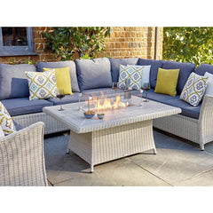 Bramblecrest Monterey Rattan Modular U-Shaped 4 Piece Fire Patio Set
