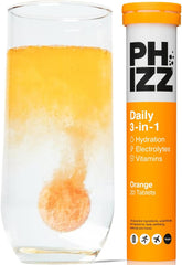 Phizz Electrolytes, Multivitamin & Hydration Tablets - 20 Effervescent Rehydration Electrolyte Tablets - 18 Vitamins & Minerals, Vitamin C, Vegan, Vegetarian & Low Calorie (Orange, 20 Count)