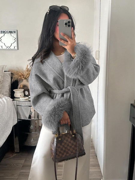 New Autumn/Winter Sophisticated Style Tie-Strap Coat for Women, Elegant and High-End, Overcoat