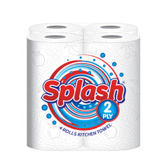 Kitchen Towels. Splash 2-ply Quilted Paper Rolls. . Responsibly Sourced. Strong. 10m per Roll