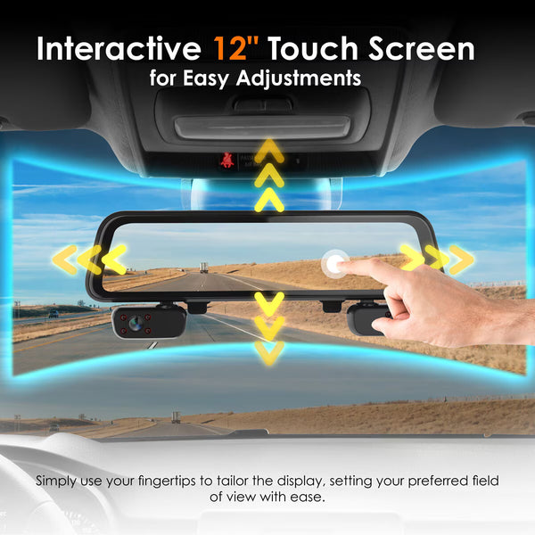 Rexing M4 4-Channel 12” Touch Screen Mirror Dash Cam