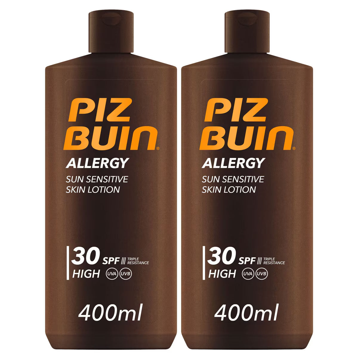 Piz Buin SPF 30 Allergy Suncare Skin Lotion, 2 X 400Ml