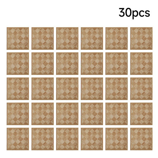 LIVINGANDHOME 30-Pack Self-Adhesive Vinyl Floor Planks Stickers, Wood Effect Flooring Tiles, 12
