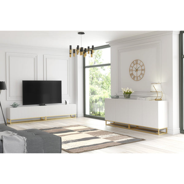 Ripple Duo 200cm Modern Sideboard with Fluted Doors and Storage