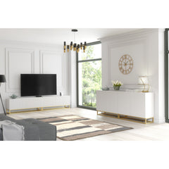 Ripple Duo 200cm Modern Sideboard with Fluted Doors and Storage