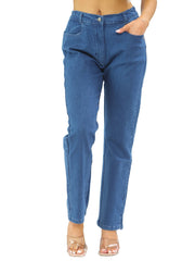 MYT Womens Side Elastic Waist Jeans Ladies Straight Leg Regular Fit Denim Size 10-24