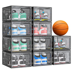 6/9/10-pack Transparent thickened shoe box with magnetic door, closet shoe box, sneaker storage box, dustproof and waterproof, stackable shoe box, upgraded sturdy shoe box, multifunctional sneaker storage box