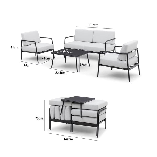 Harbour Lifestyle Aspen 4 Piece All-In-One Compact Patio Seating Set