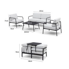 Harbour Lifestyle Aspen 4 Piece All-In-One Compact Patio Seating Set