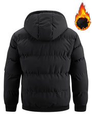 Winter Plush Jacket Thick Warm Jacket Hooded Jacket Casual Outdoor Jacket Solid Color Zipper with Plush Thickening