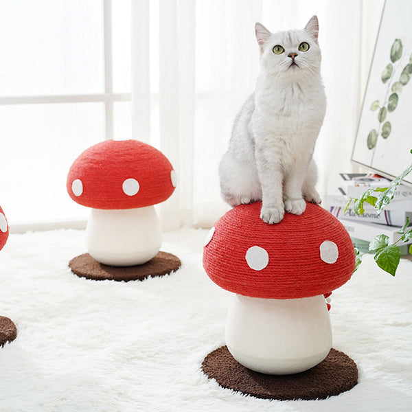 Creative Scratching Post Mushroom Cat Scratching Post Cute Mushroom Scratch Pad Cat Scratcher for Indoor Cats 28*28*34cm