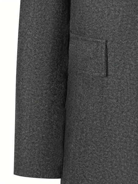 2025 American Style New Men'S Everyday Casual Classic Versatile Solid Color Side Double Pocket Easy Design Handsome Dad Wrinkle-Resistant Non-Iron Single-Breasted Light Luxury Trench Coat