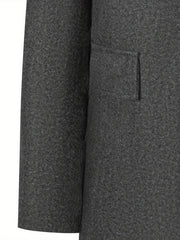 2025 American Style New Men'S Everyday Casual Classic Versatile Solid Color Side Double Pocket Easy Design Handsome Dad Wrinkle-Resistant Non-Iron Single-Breasted Light Luxury Trench Coat