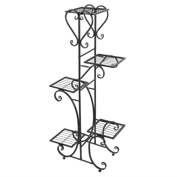 Tall Plant Rack Stand 5 Tiered Metal Plant Shelf Garden Flower Pots Display Holder