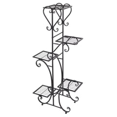 Tall Plant Rack Stand 5 Tiered Metal Plant Shelf Garden Flower Pots Display Holder