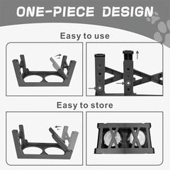 1SET Adjustable Height Pet Feeder Total of 5 Height Cat Bowl Dog Bowl with Two Detachable Stainless Steel Bowls for Dog Neck Protection Makes a Great Valentine'S Day Gift for Small, Medium And Large Dogs
