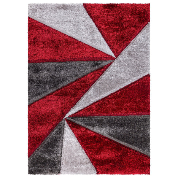 Luxury Soft Shaggy Area Rug – Modern Non-Shedding Geometric Triangles Design, High-Pile Plush Living Room Carpets, Large Thick Rug for Bedroom, Kitchen, Lounge & Home Décor – Contemporary Floor Rug & Mats