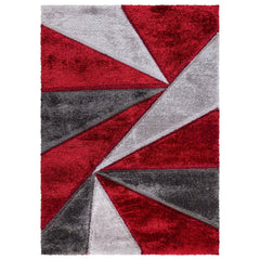 Luxury Soft Shaggy Area Rug – Modern Non-Shedding Geometric Triangles Design, High-Pile Plush Living Room Carpets, Large Thick Rug for Bedroom, Kitchen, Lounge & Home Décor – Contemporary Floor Rug & Mats