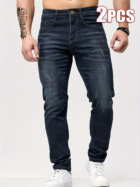Men'S Skinny Jeans 2pcs Set
