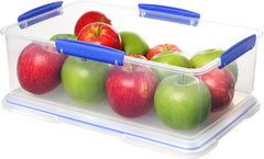 Sistema KLIP IT Food Storage Container | 7 L | Stackable & Airtight Fridge/Freezer Food Box with Lid | Bpa-Free Plastic | Blue Clips | 1 Count
