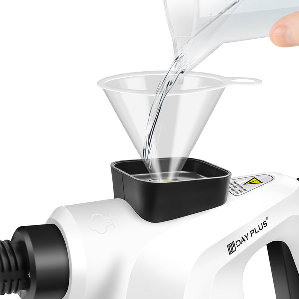 Steam Cleaner Handheld, Steamer for Cleaning, 2.5m Power Cord, Steam Gun, Multi-Purpose Steamer with 7 Accessory Kit for Sofa, Kitchen, Tile, Curtains, Carpets, Window (White)