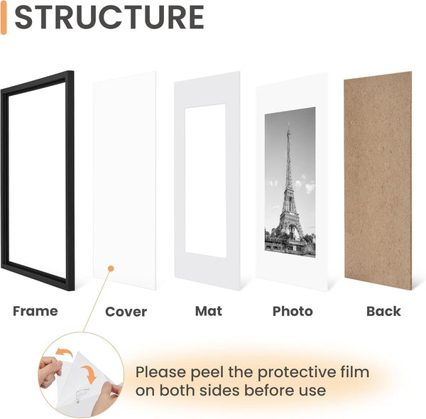 3 Pack A4 Picture Frame, A4 Black Picture Frames 21 X 29,7 Cm, Frame Wall Hanging Landscape or Portrait Orientation