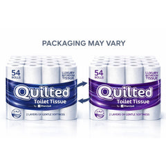54 Rolls of 2-Ply Premium Quilted Toilet Paper | Generous Length per Roll | Luxuriously Soft, Strong & Highly Absorbent Toilet Tissue