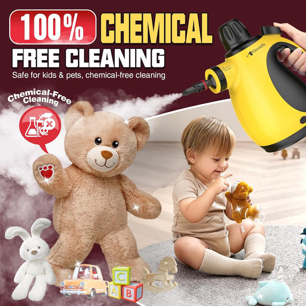 Handheld Pressurized Steam Cleaner with 11-Piece Accessory Set, Multi-Surface Steamer for Cleaning