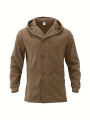 2024 Foreign Trade New Product Men'S Mid-Length Slim Fit Windbreaker Hooded Casual Pure Coat Performance Clothing