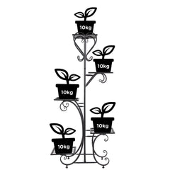 Tall Plant Rack Stand 5 Tiered Metal Plant Shelf Garden Flower Pots Display Holder