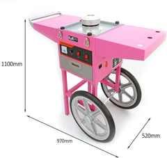 Candy Floss Machine Commercial & Cart / 500 Candy Floss Sticks/Retro Pink / 900W / Kukoo Cotton Candy
