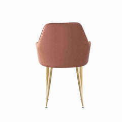 MOF Velvet Dining Chairs Kitchen Chairs Living Room Chairs with Sturdy Metal Legs Reception Chairs with Backrest and Padded Seat