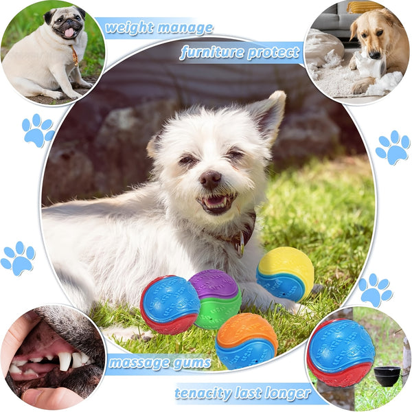 16pcs Squeaky Dog Balls, Indestructible Dog Ball, Durable Squeaky Set for Dogs Training, Teeth Cleaning Puppy Chew Interactive Toys