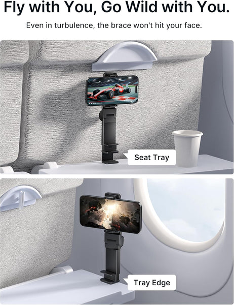 JSAUX Airplane Travel Essentials, Airplane Phone Holder, 360 Degree Rotation Phone Holder, Travel Accessories for Flying, Hands Free for Plane Flying