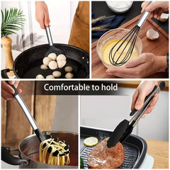 Kitchen Utensils Set Silicone & Stainless Steel Cooking Nonstick Spatula Tools