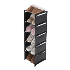 6/ 7/ 8 Tiers Metal Shoe Rack, Vertical Tall Narrow Shoe Rack Sturdy Free Standing Metal Shoe Shelf Storage Organizer, Multifunctional Shoe Cabinet, Space-saving Shoe Stand, Large Capacity Footwear Holder Corner Shoe Storage Rack for Closet Bedroom Entryw