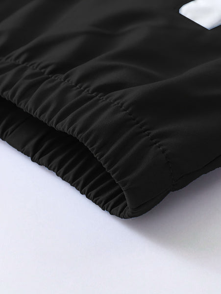 Men'S Casual 2pcs Athletic Set Unisex Couple All-Season Spring Autumn Loose Color-Block Athletic Outfit Hooded Sweater Zip-Up Jacket Long Sleeve Outerwear Long Pants Jogging Trousers Gym Workout Running Outdoor Set Elastic Pants Hoodie Top And Botto