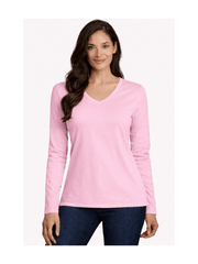 Ladies Womens V Neck Long Sleeve Plain Slim Fit Basic Top Stretchy T-Shirt 8-26